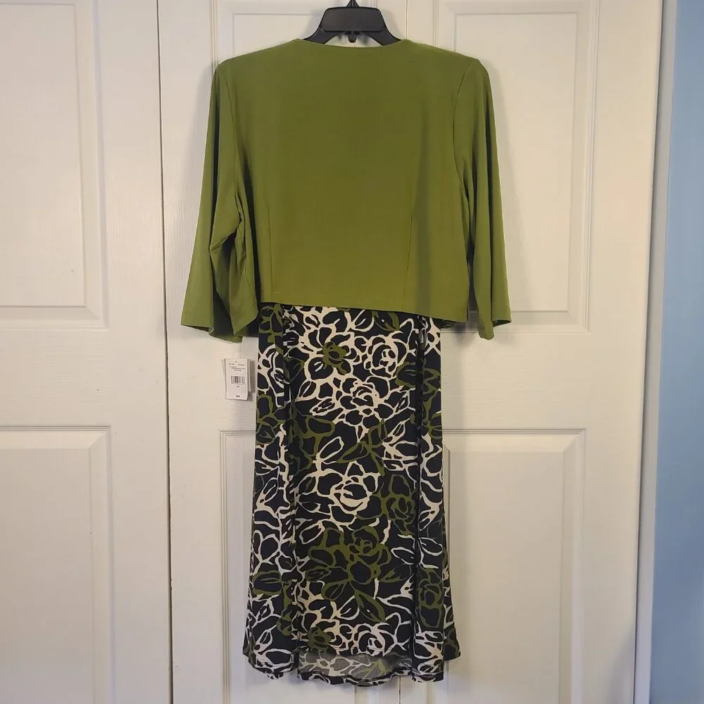 NWT DANNY AND NICOLE 2 Piece Women's Floral Midi Dress with Jacket Size 2X - Picture 2 of 16